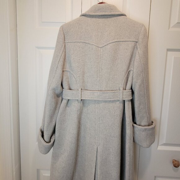GUESS Wool Blend Doublebreasted Gray Coat NWOT w/ Silver Buttons - Picture 11 of 16